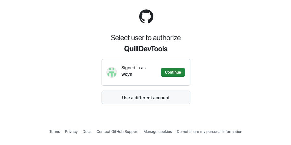 Select GitHub user